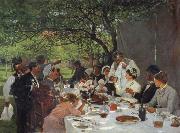 Albert Auguste Fourie The wedding meal in Yport oil painting reproduction
